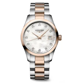 Longines Conquest Classic 34mm Watch with Mother of Pearl Dial