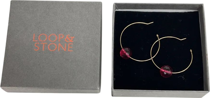 loop & stone Metallic Hoop Earrings One Size