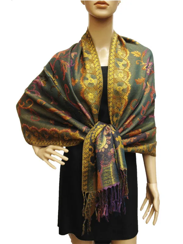 Luxury Gold Thread Pashmina-BH1203