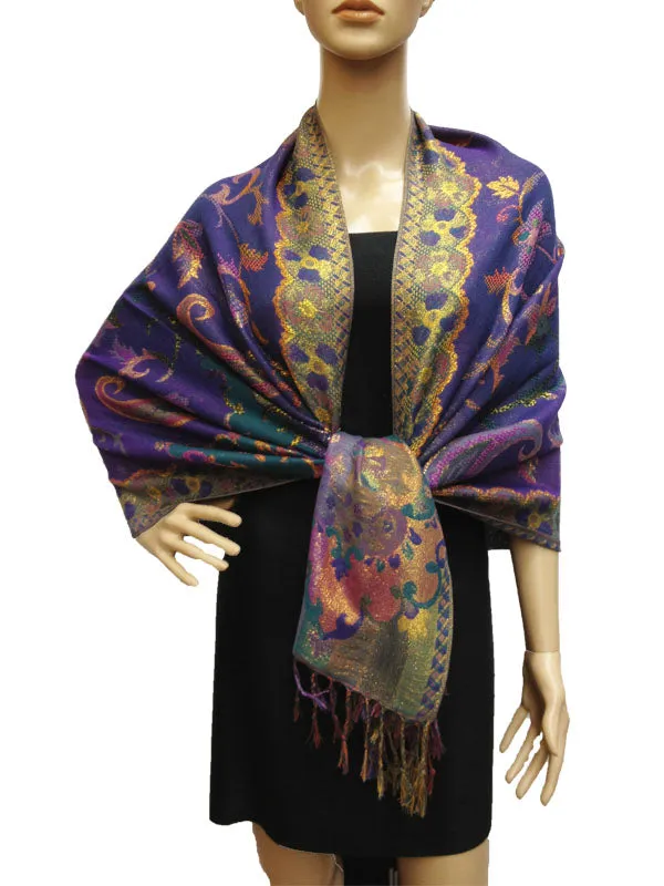 Luxury Gold Thread Pashmina-BH1203