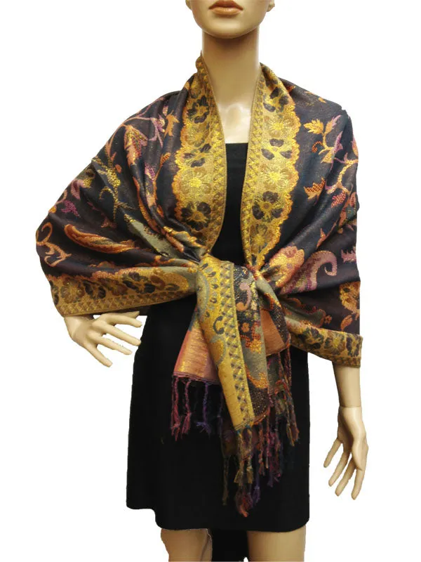 Luxury Gold Thread Pashmina-BH1203
