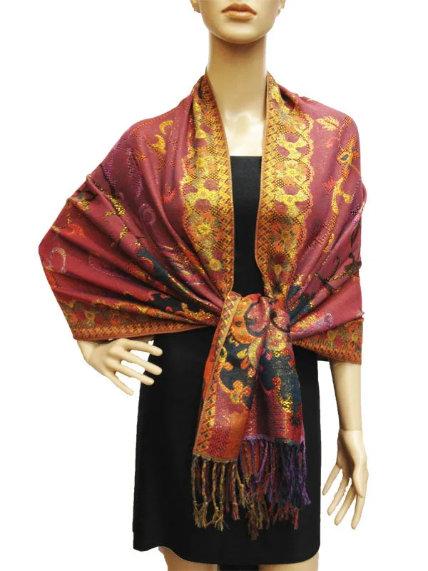 Luxury Gold Thread Pashmina-BH1203