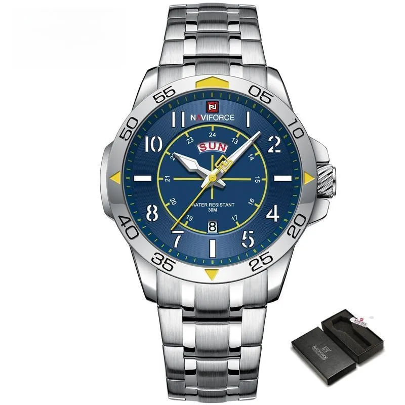 Luxury Watch for Men Durable Sports Business Fashion Waterproof Stainless Steel Male Quartz Wristwatch