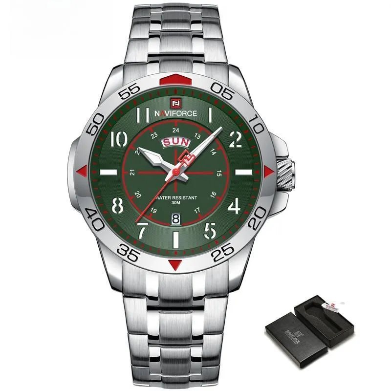Luxury Watch for Men Durable Sports Business Fashion Waterproof Stainless Steel Male Quartz Wristwatch