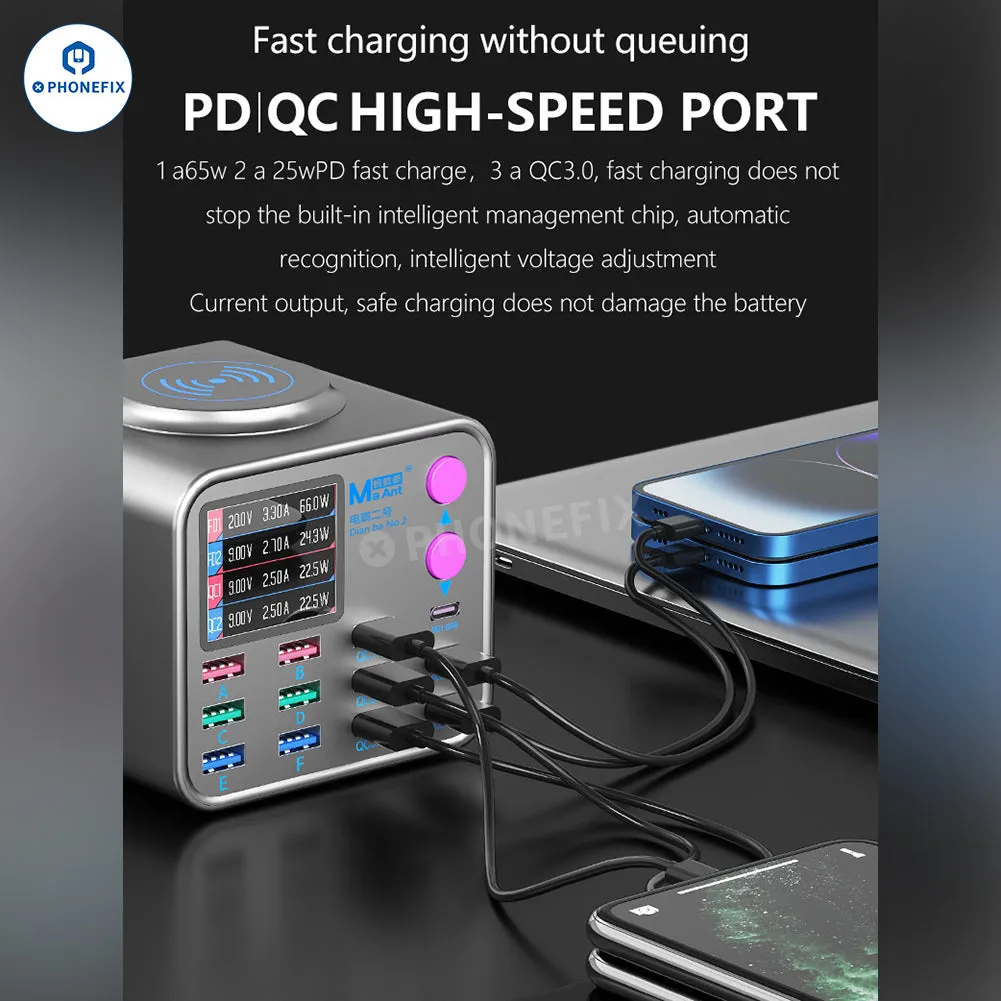 MaAnt DianBa No.2 Digital PD Fast Charger With 13 Ports Wireless Charging