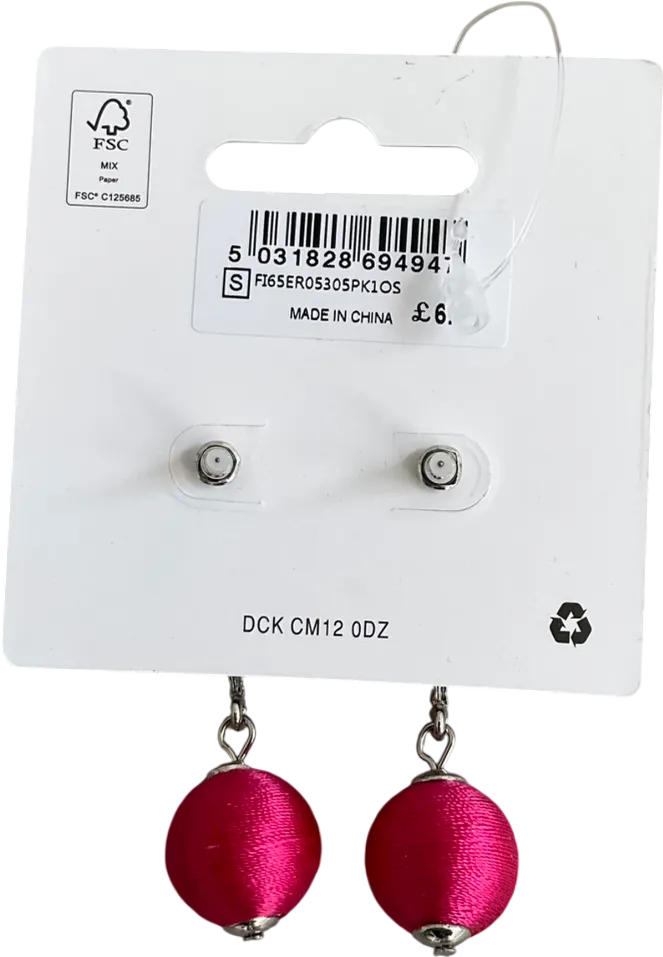 Matalan Metallic Dimante Earrings With Ball One Size