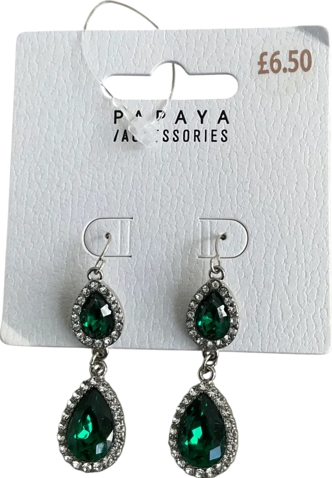 Matalan Metallic Drop Dimante Earrings One Size