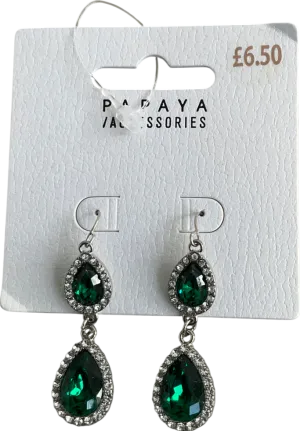 Matalan Metallic Drop Dimante Earrings One Size