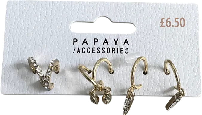 Matalan Metallic Hoop Earring Set One Size