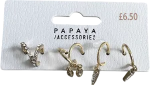 Matalan Metallic Hoop Earring Set One Size