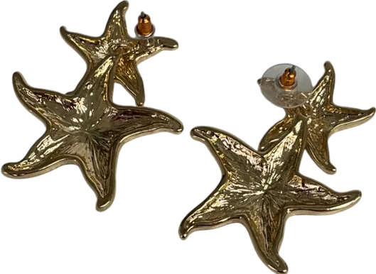 Metallic Star-fish Earrings One Size