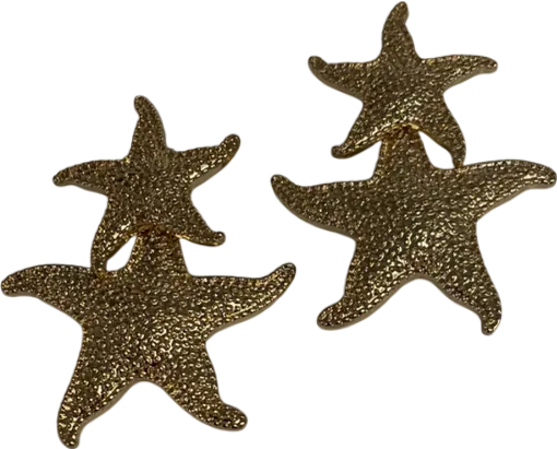 Metallic Star-fish Earrings One Size