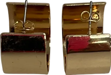 Metallic Wide Huggie Hoop Earrings One Size