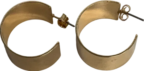 Metallic Wide Huggie Hoop Earrings One Size