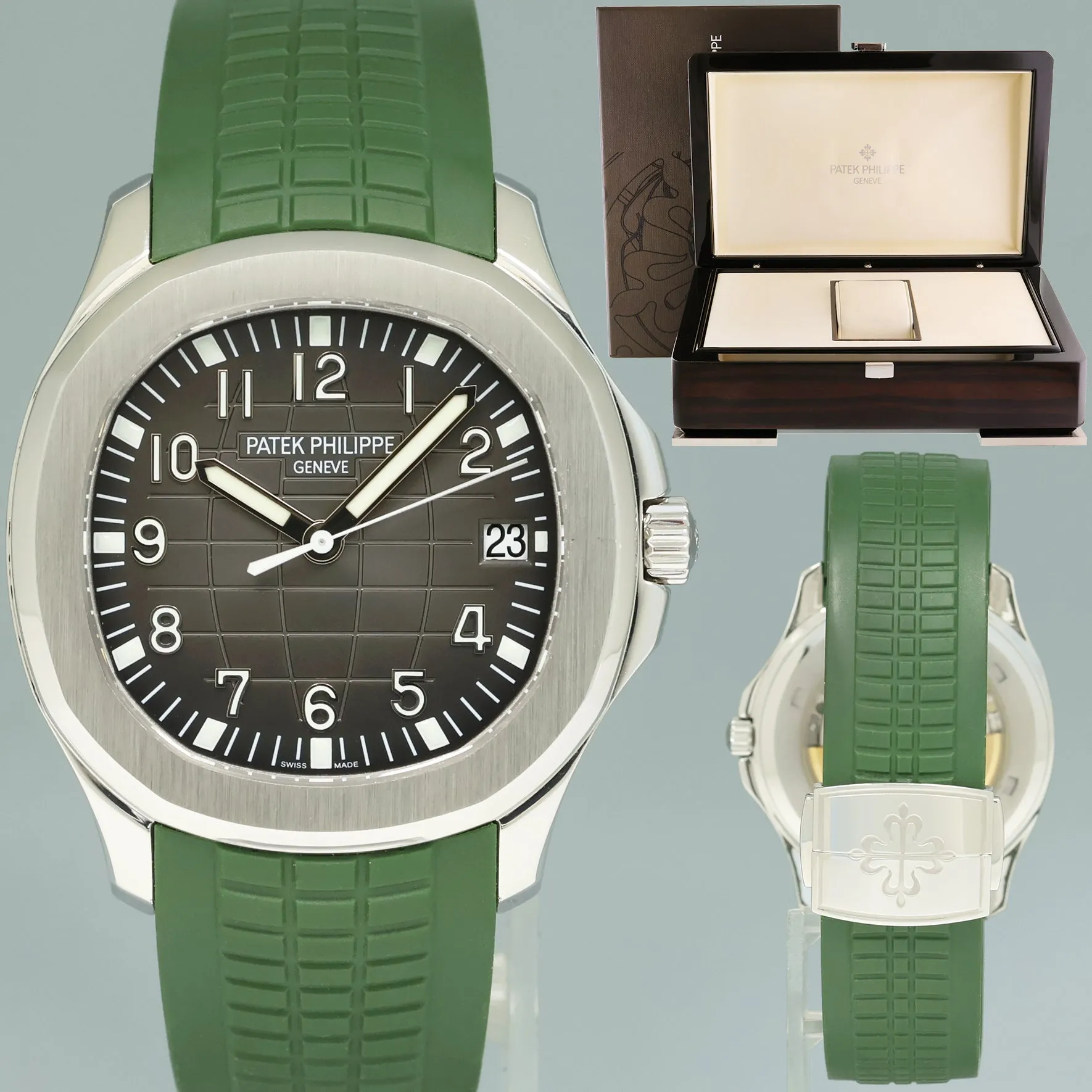 MINT 5167a Patek Philippe Aquanaut Steel Rubber Black Green Tropical Watch Box