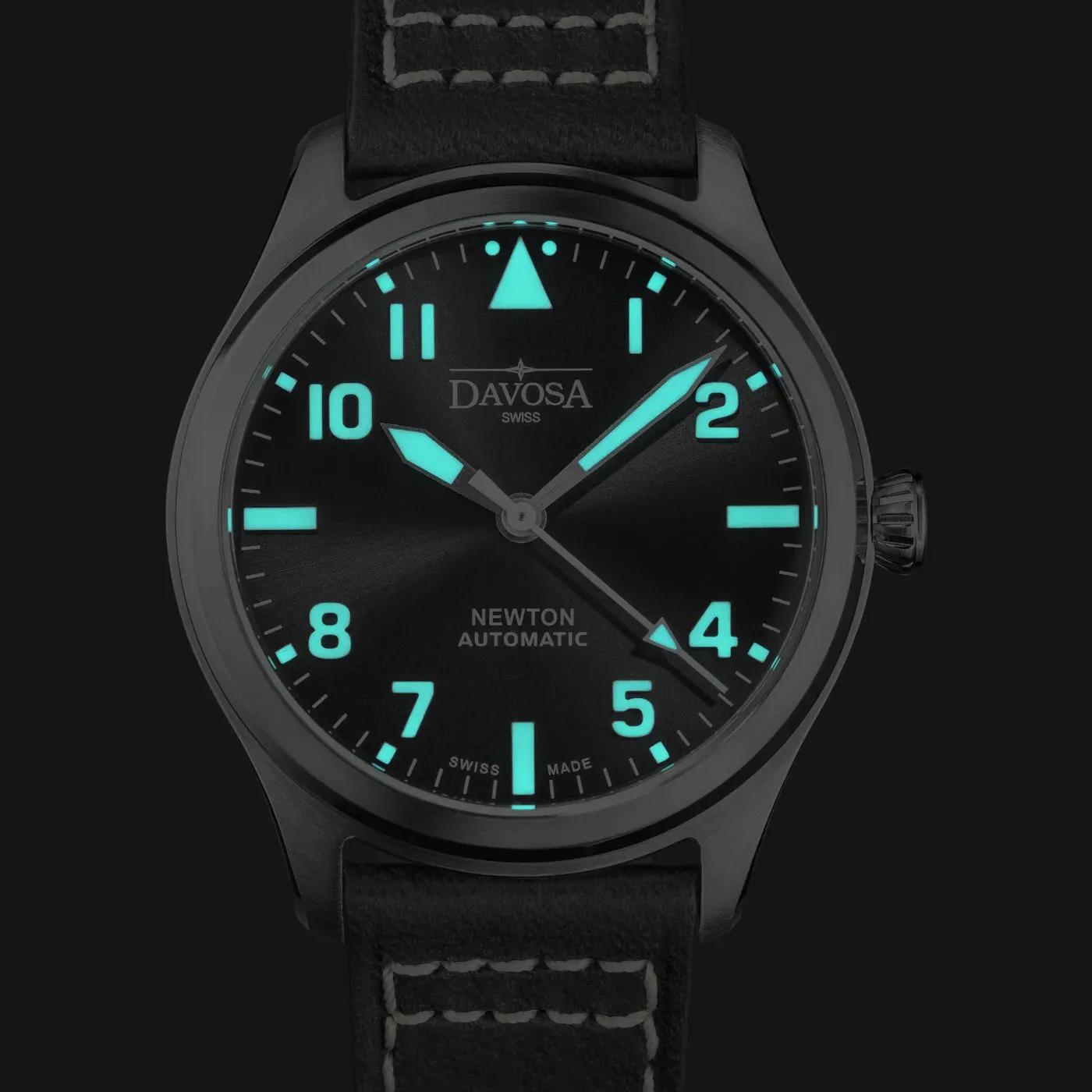 Newton Automatic 40mm Black Black Pilot Watch 16153055