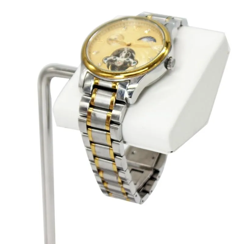 Nikolas White Marble Double Watch Display Stand Holder