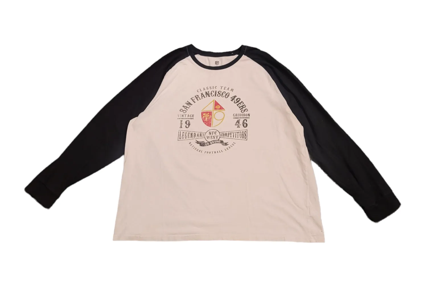 Niners B&W Baseball Tee