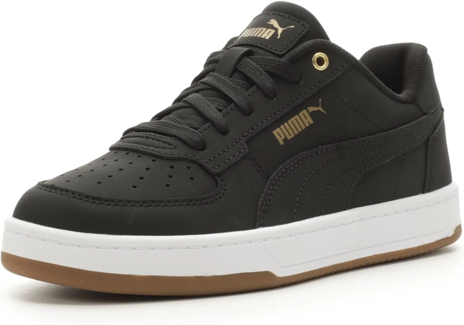 PUMA Caven Sneaker, Black Black-Gold, 5 US Unisex Big Kid