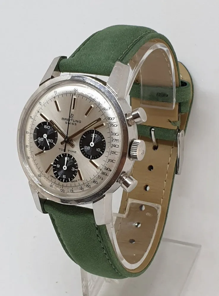 Rare Breitling Top Time Chronograph with Panda Dial Model 810 in Stainless Steel Circa 1967-9