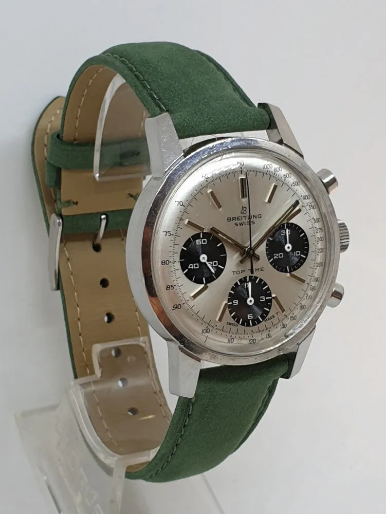 Rare Breitling Top Time Chronograph with Panda Dial Model 810 in Stainless Steel Circa 1967-9