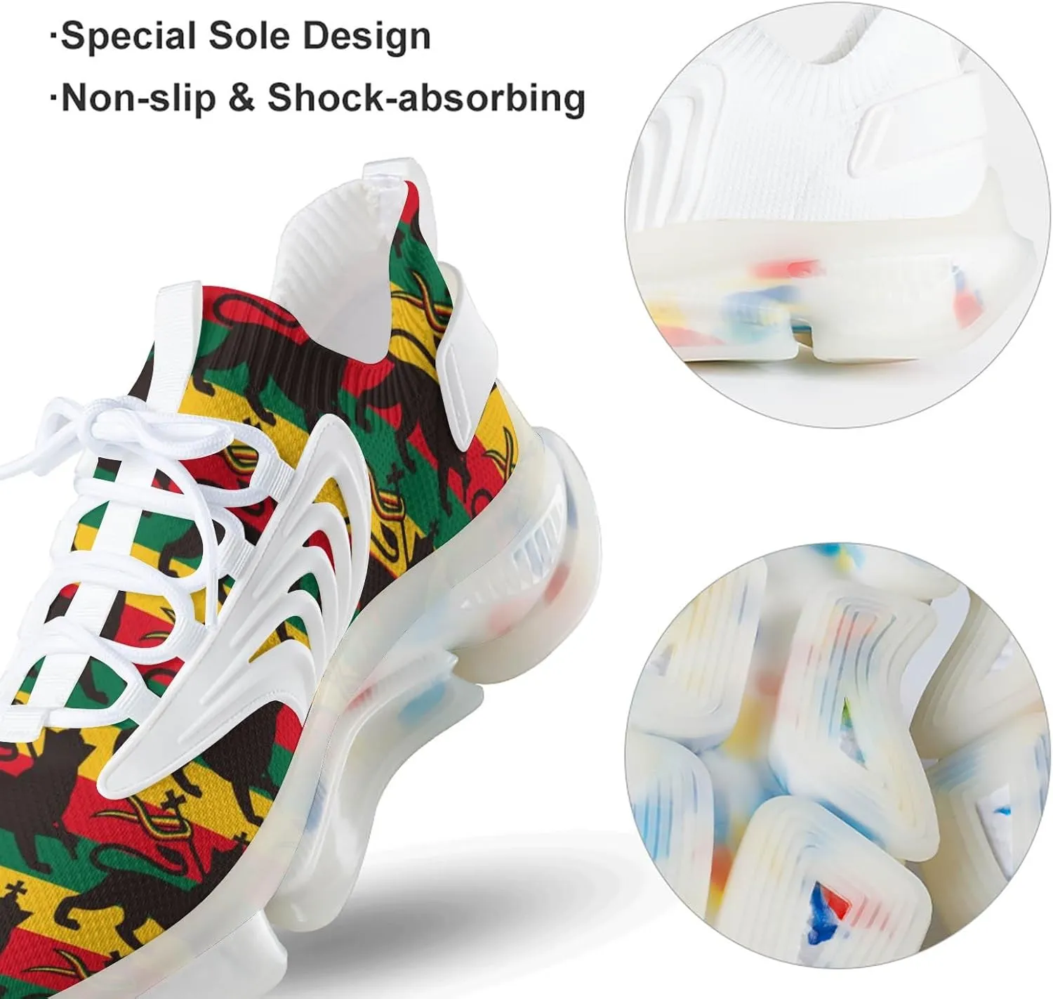 Rastafarian Flag with Lion Running Shoes for Men Low Top Athletic Training Shoe Sports Walking Shoes Non-Slip Gym Sneakers