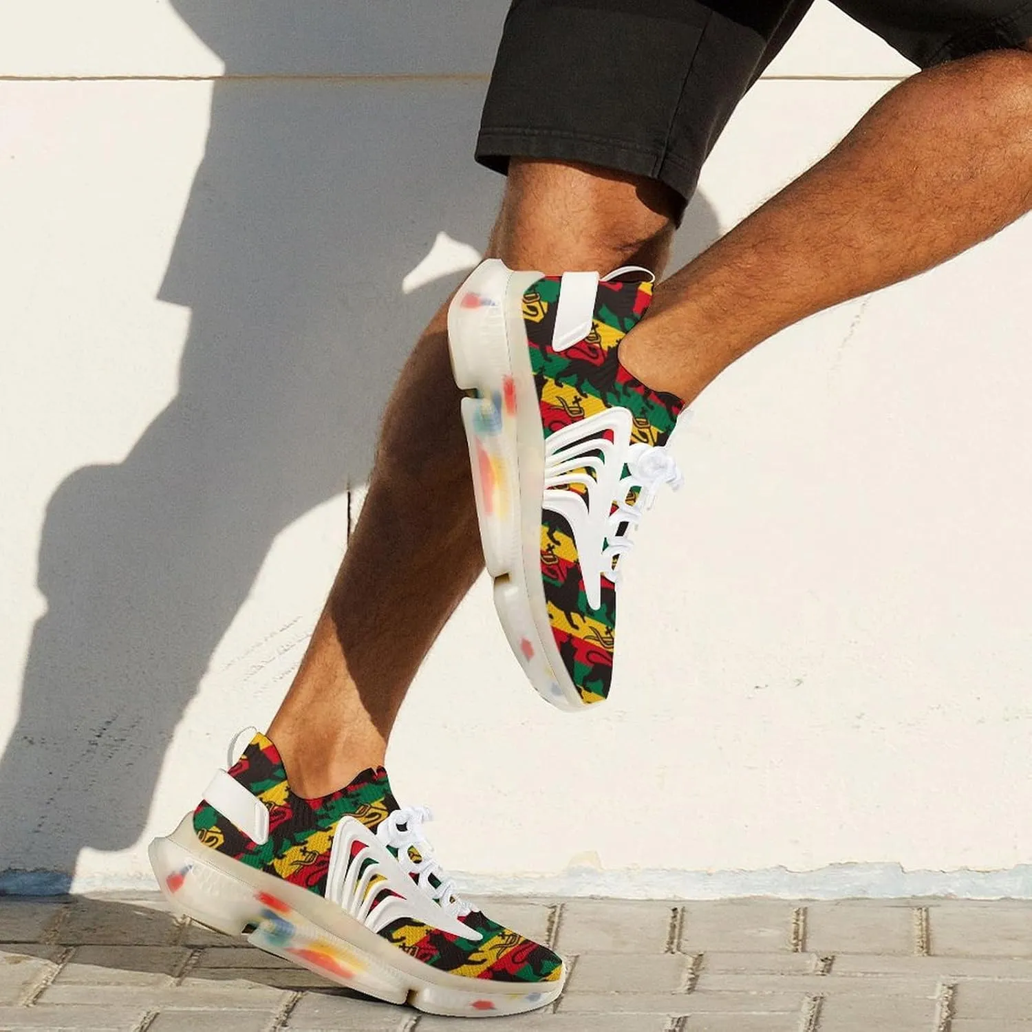 Rastafarian Flag with Lion Running Shoes for Men Low Top Athletic Training Shoe Sports Walking Shoes Non-Slip Gym Sneakers