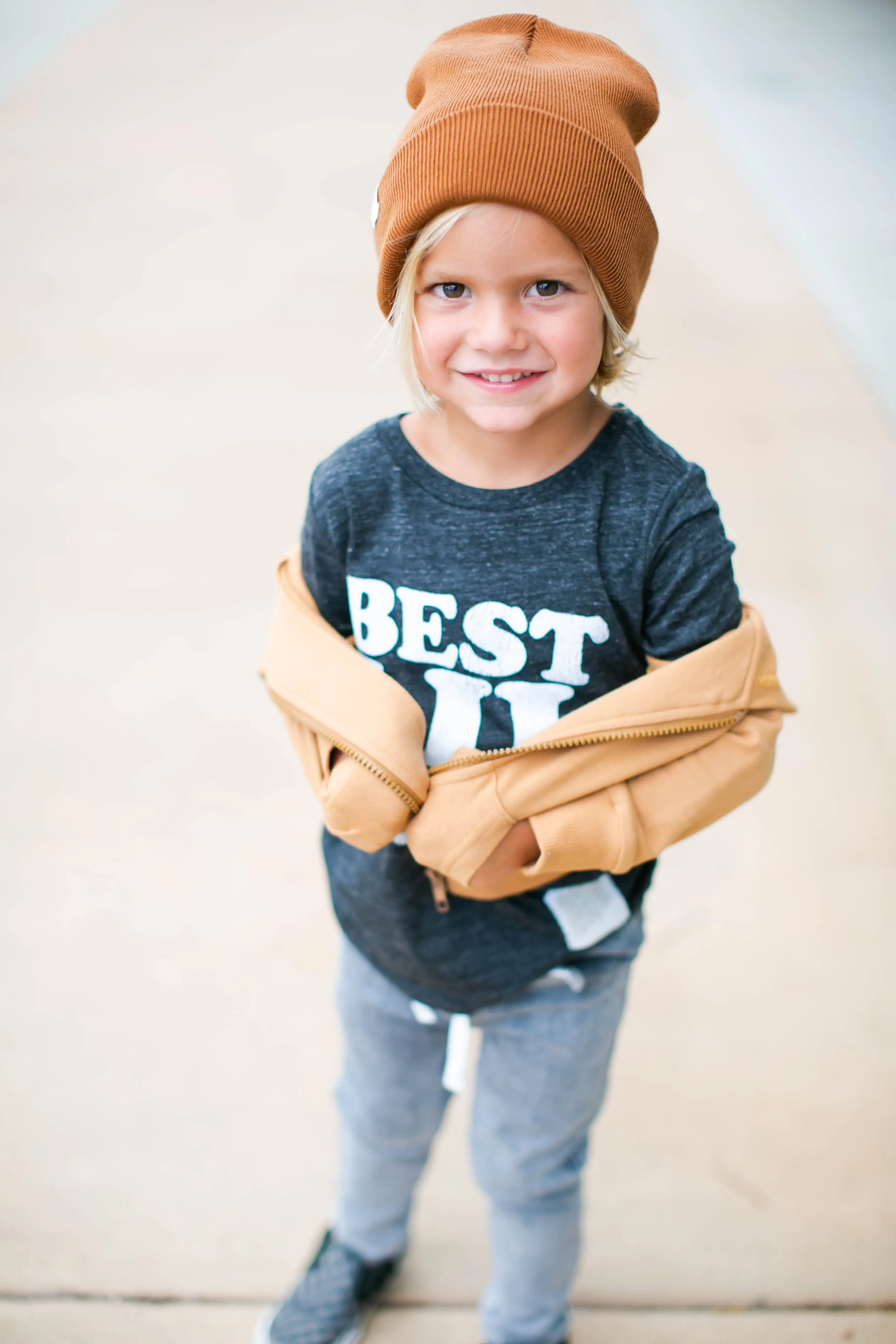 Retro Brand - Best Lil Bro Tee in Charcoal