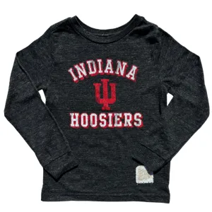 Retro Brand - Kids Indiana IU HOOSIERS Long Sleeve Tee in Charcoal (4T)