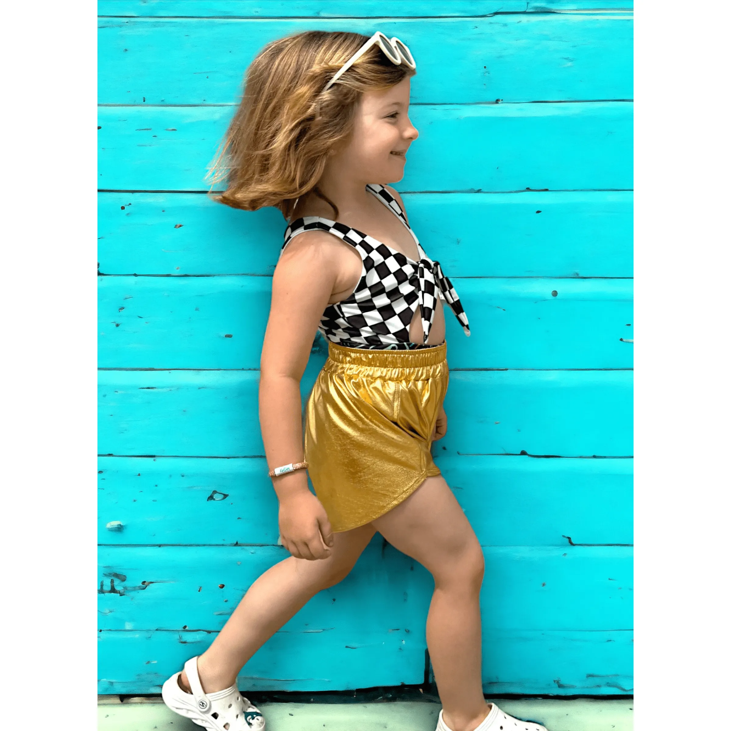 Retro Lame Short - Gold