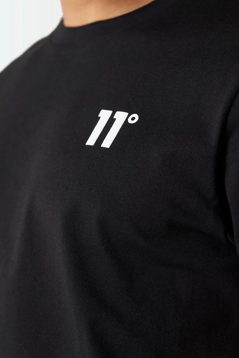 Retro Taped Hem Detail T-Shirt - Black