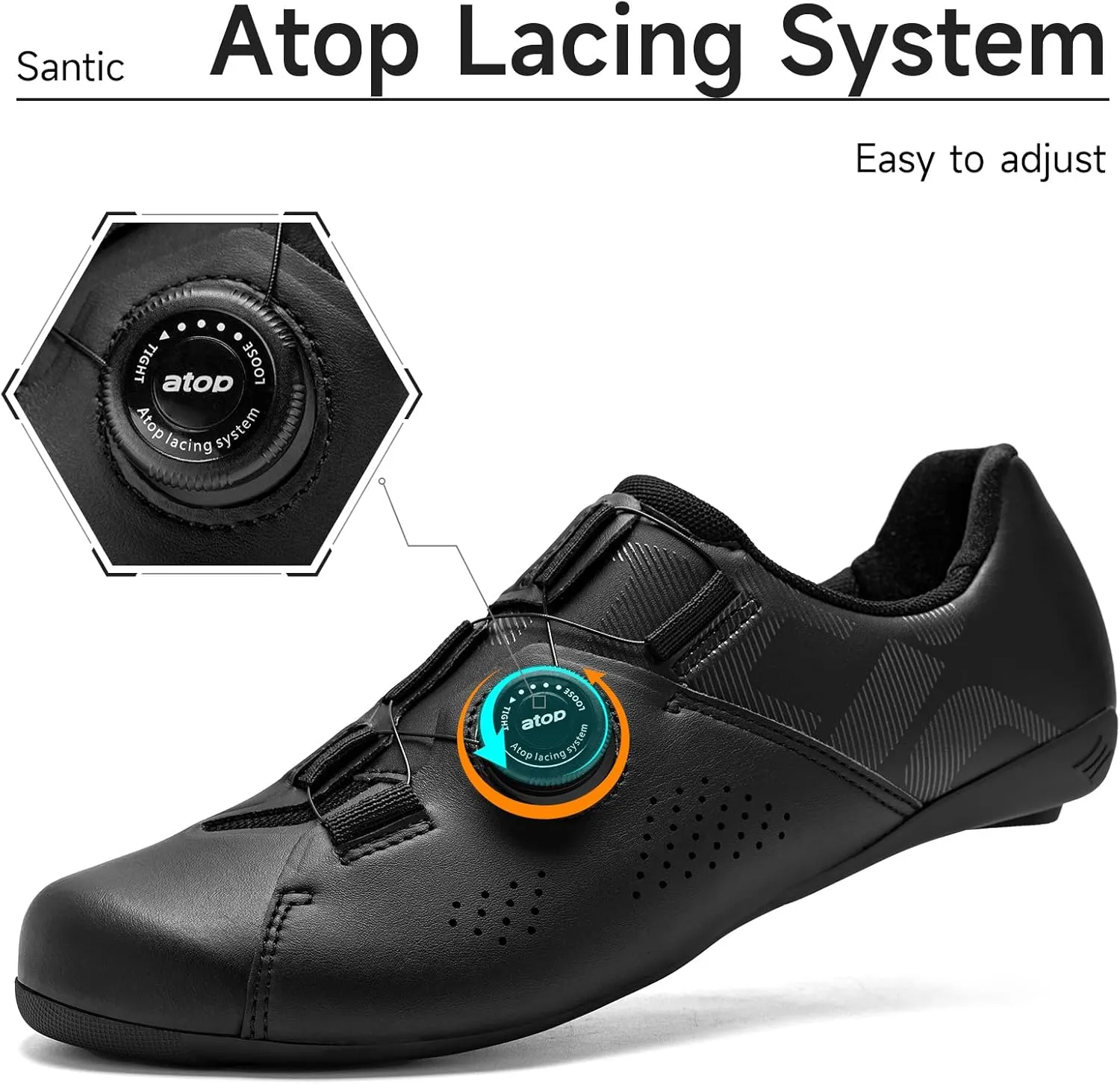 Santic Unisex Cycling Shoes Bike Shoes Indoor Classic Riding Shoes Suitable for Look Delta