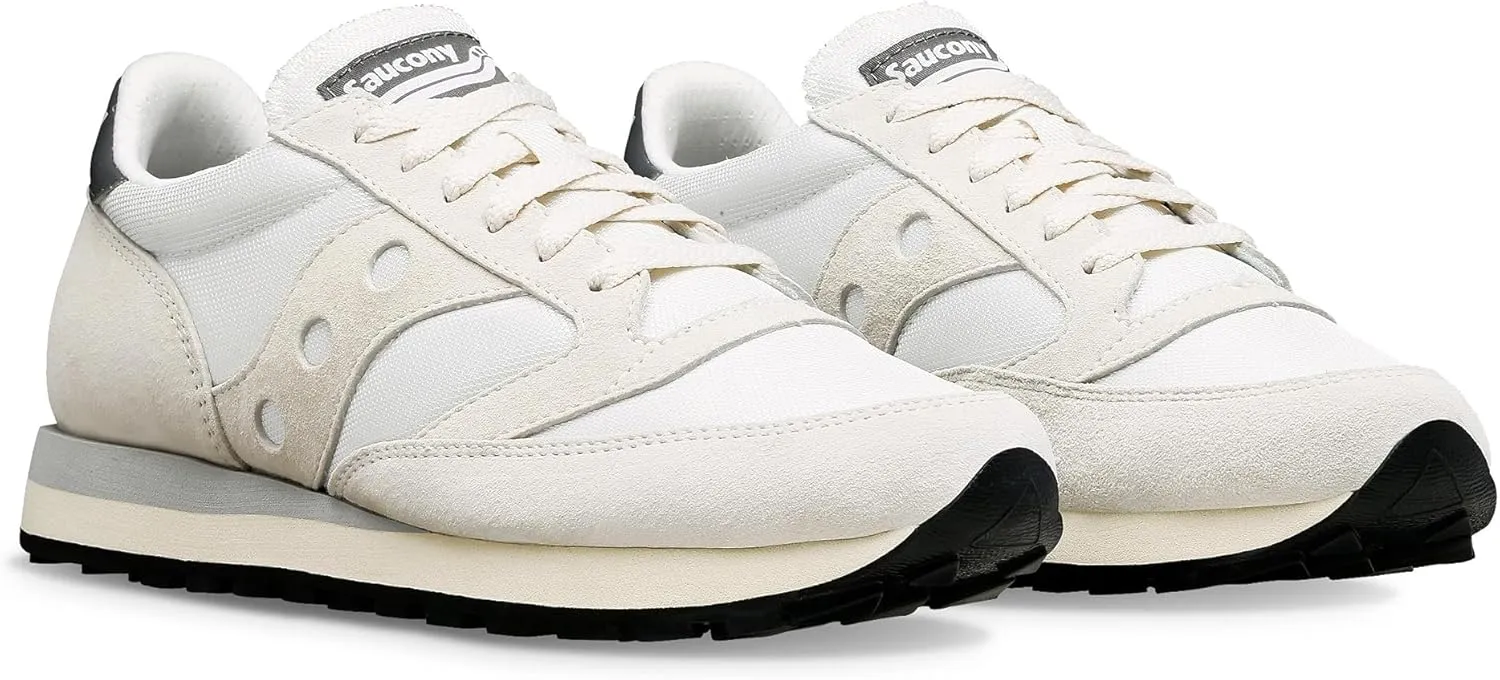 Saucony Originals Jazz 81 Shoes for Men and Women  Wolverine Suede Upper  Cushioned Sockliner White/Gray Men's 11, Women's 12.5 Medium