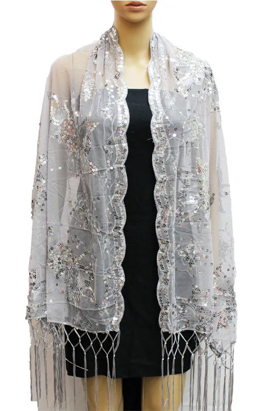 Sequin Evening Shawl-SHW042