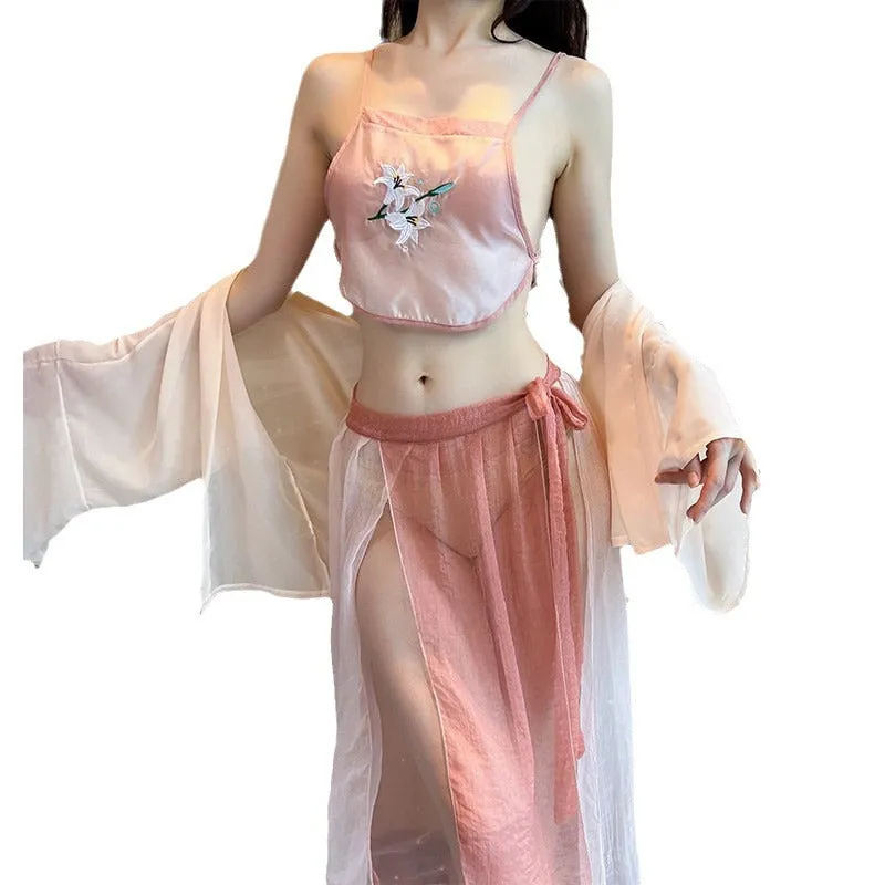 Sexy Hanfu Sexy Retro Outfit Passion Ancient Style Han Chinese Clothing Apron Uniform Free Transparent Pajamas plus Size