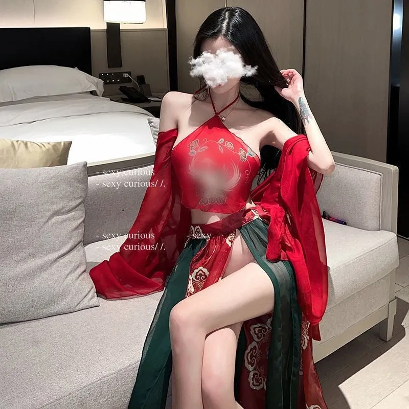 Sexy Hanfu Sexy Retro Outfit Passion Ancient Style Han Chinese Clothing Apron Uniform Free Transparent Pajamas plus Size