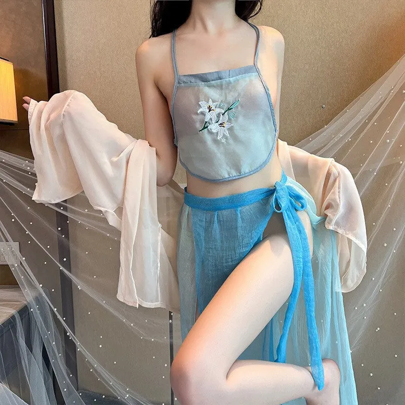 Sexy Hanfu Sexy Retro Outfit Passion Ancient Style Han Chinese Clothing Apron Uniform Free Transparent Pajamas plus Size