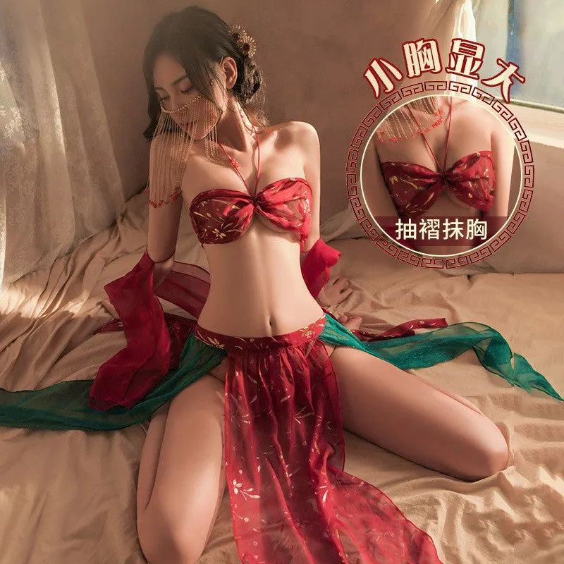 Sexy Hanfu Sexy Retro Outfit Passion Ancient Style Han Chinese Clothing Apron Uniform Free Transparent Pajamas plus Size