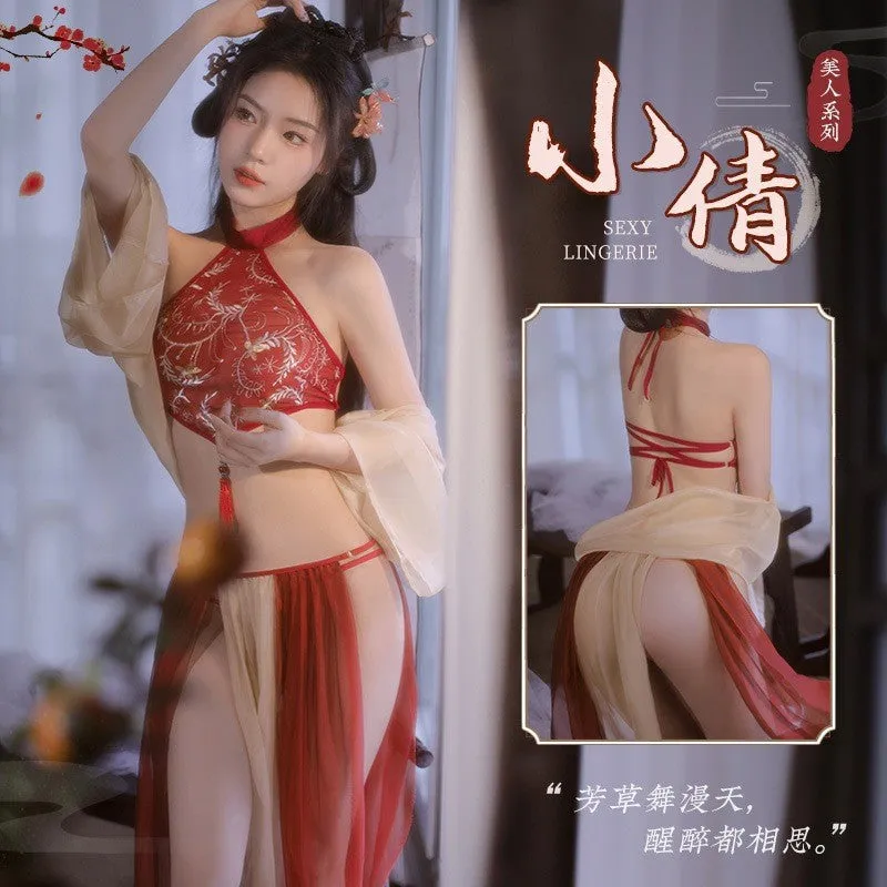 Sexy Hanfu Sexy Retro Outfit Passion Ancient Style Han Chinese Clothing Apron Uniform Free Transparent Pajamas plus Size