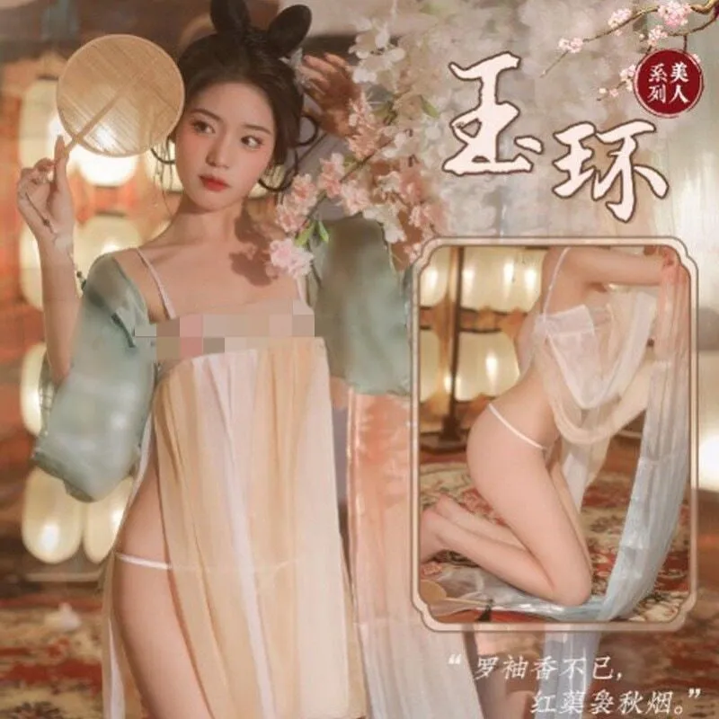 Sexy Hanfu Sexy Retro Outfit Passion Ancient Style Han Chinese Clothing Apron Uniform Free Transparent Pajamas plus Size
