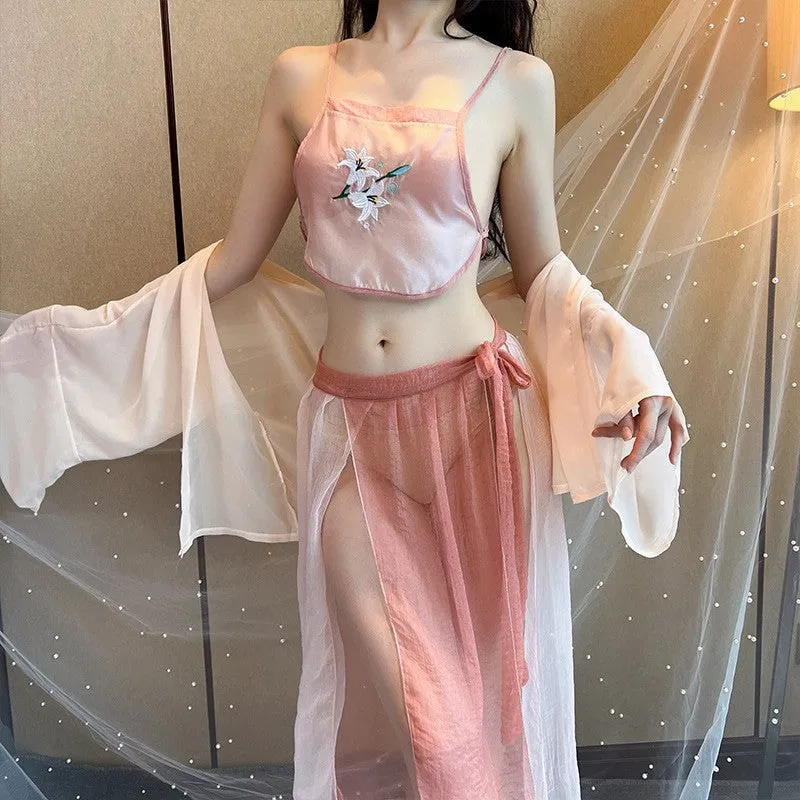 Sexy Hanfu Sexy Retro Outfit Passion Ancient Style Han Chinese Clothing Apron Uniform Free Transparent Pajamas plus Size