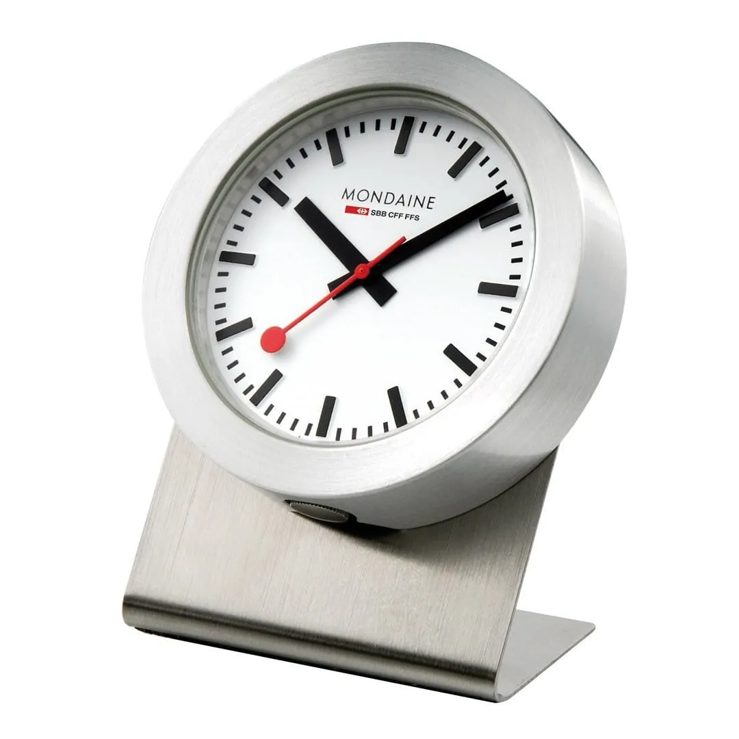 Silver Coloured Magnet clock, 5 cm
