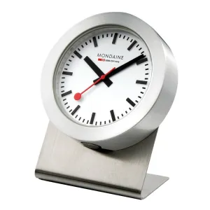 Silver Coloured Magnet clock, 5 cm