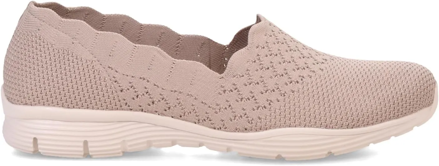 Skechers Women's Seager - Stat - Scalloped Collar, Engineered Skech-Knit Slip-on - Classic Fit