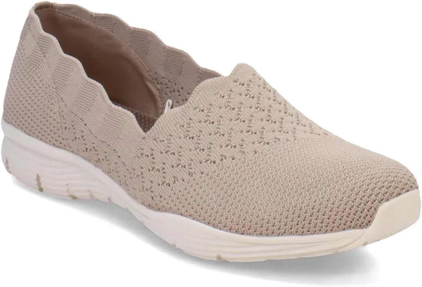 Skechers Women's Seager - Stat - Scalloped Collar, Engineered Skech-Knit Slip-on - Classic Fit