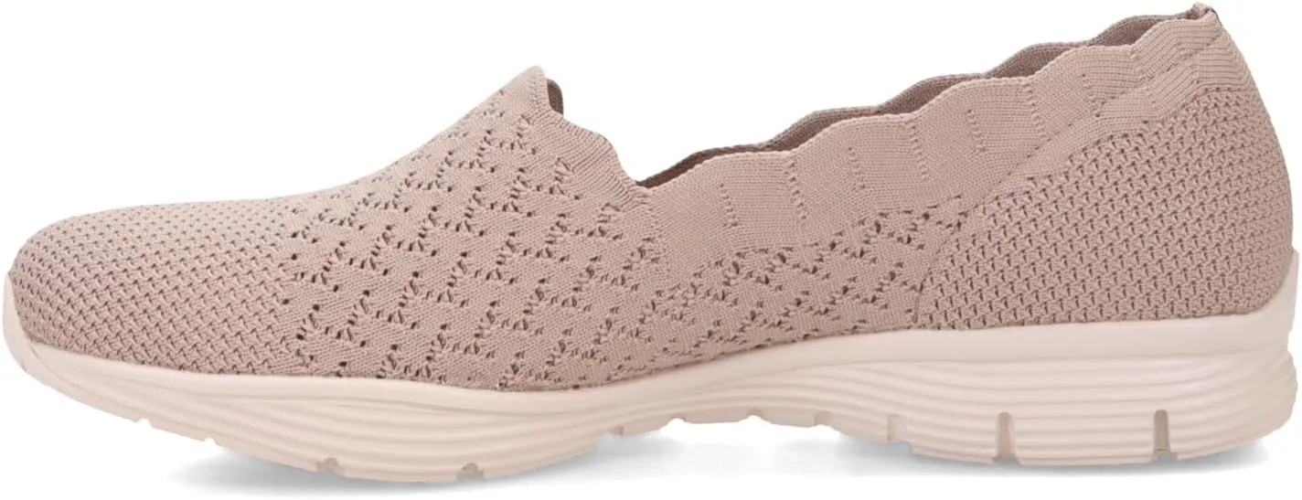 Skechers Women's Seager - Stat - Scalloped Collar, Engineered Skech-Knit Slip-on - Classic Fit