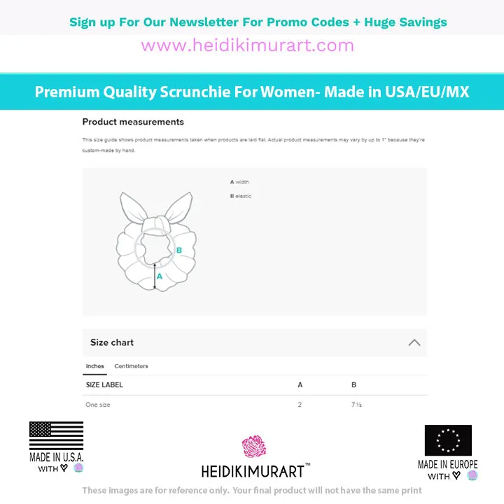 Snake Skin Print Large Scrunchie, Elastic Stretchy Premium Women's Hair Stylish Accessories-Made in USA/EU