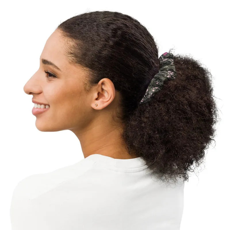 Snake Skin Print Large Scrunchie, Elastic Stretchy Premium Women's Hair Stylish Accessories-Made in USA/EU