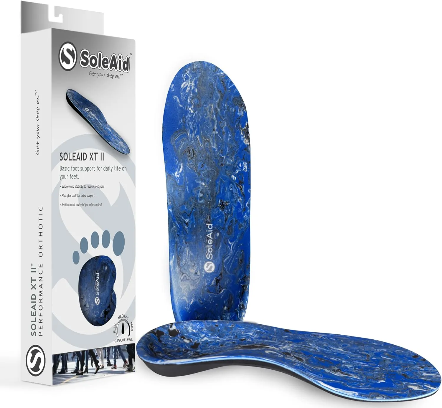SoleAid XTII Insoles - 3-Layer Performance Insole, Semi-Rigid Arch Support - Light Weight, Shock Absorbing, Anti-Fatigue, Functional Foot Supports for Plantar Fasciitis (Men's 6-6.5 / Women's 8-8.5)