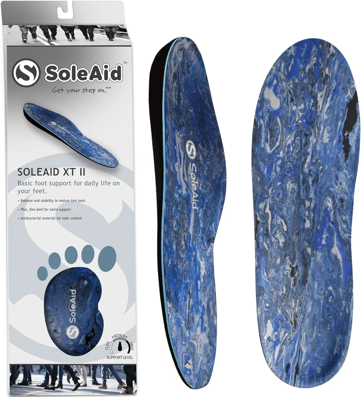 SoleAid XTII Insoles - 3-Layer Performance Insole, Semi-Rigid Arch Support - Light Weight, Shock Absorbing, Anti-Fatigue, Functional Foot Supports for Plantar Fasciitis (Men's 6-6.5 / Women's 8-8.5)